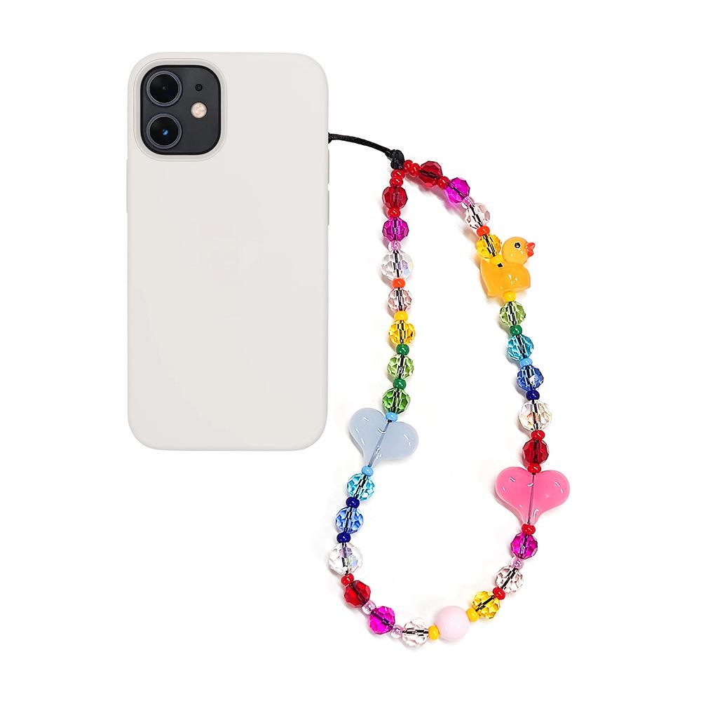 

HERLOOK Colorful Phone Charm Summer Beach Animal Duck Heart Cell Phone Strap Lanyard Trendy Y2K Accessories