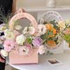 Valentine's Day Hollow Folding Handheld Flower Basket Simple Flower Box Paper Handbag Mother's Day Gift Flower Arrangement Box