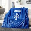 Aj Auxerre Football Club Flannel Blanket, Soft Polyester, Modern Design, All-Season for Camping, Travel, Gifts for holidays or birthdays