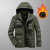 Winter Velvet Thickened Multi-pocket Cotton-padded Jacket Casual Detachable Sleeve Tooling Cotton-padded Jacket