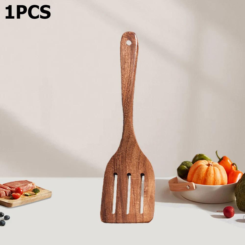 

2pcs Wooden Spatulas Nonstick Cookware Long Handle Flat Frying Spatulas Flipper for Pancake Fish Egg Ideal for Kitchen Cooking