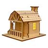Wooden LED Lighted House Ornament Handcrafted Glowing Christmas House Decoration Xmas Holiday Party Desktop Decor