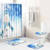 Christmas Bathroom Shower Curtain Four-Piece Combination Floor Mat Bathroom Water Absorbent Non-Slip Door Mat Bedroom Carpet
