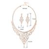 Rhinestone Jewelry Set Necklace Dangle Earrings for Wedding Prom Party