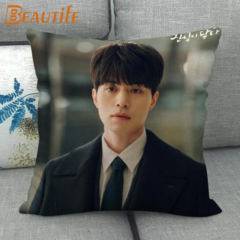 Custom Lee Dong Wook KPOP Pillowcase Wedding Decorative Cotton Linen Pillow Case For Home Pillow Cover 45X45cm One Side