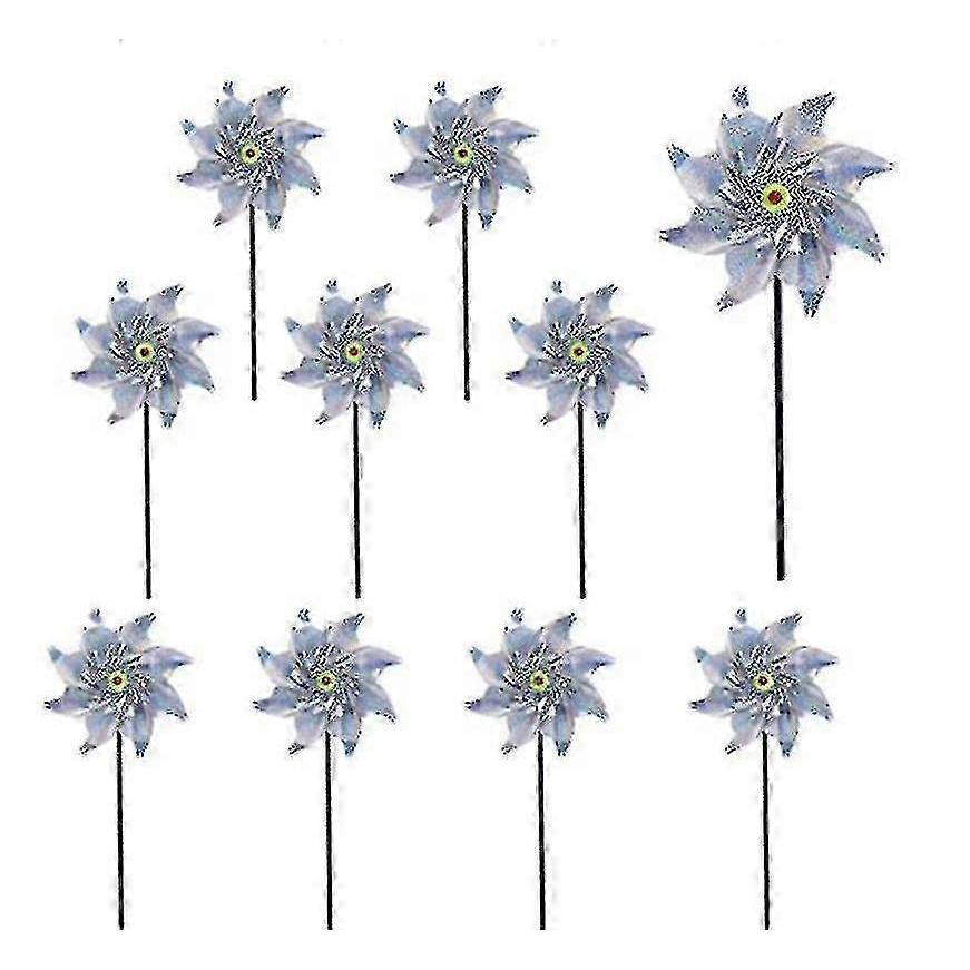 Bird Repellent Reflective Windmills - 10 Pcs for Orchard Use