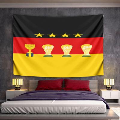 "Germany Flag with World Cup Trophies" Pattern Wall Hanging Tapestry Decorative Tapestry Home Decor for Bedroom and Living Room