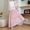 Summer New High-waisted Gentle Wind A-shaped Long-cut Skirt Medium and Long Fluffy Small Skirt