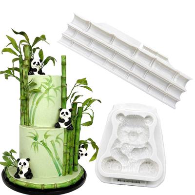 Panda Bambu Silikonform Sugarcraft Choklad Muffin Bakform Fondant Tårtdekorationsverktyg
