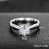 Elegant Classic Real   CopperFinger Rings Jewelry Crystal Cubic Zircons 4 Claws Women Wedding Anillos