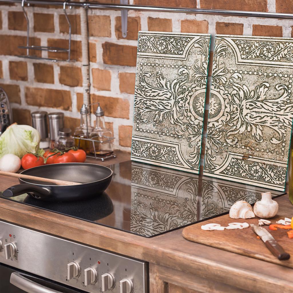 Glas-Schneidebrett 2x 30x52 Mosaik