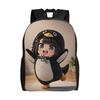 Gugu Gaga Penguin  Backpack  Cycling Backpacks Girl Designer Print High School Bags Pretty Rucksack