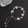 Pink Heart Zircon Adjustable Pull Bracelet Light Luxury Niche Fashion Jewelry For Women