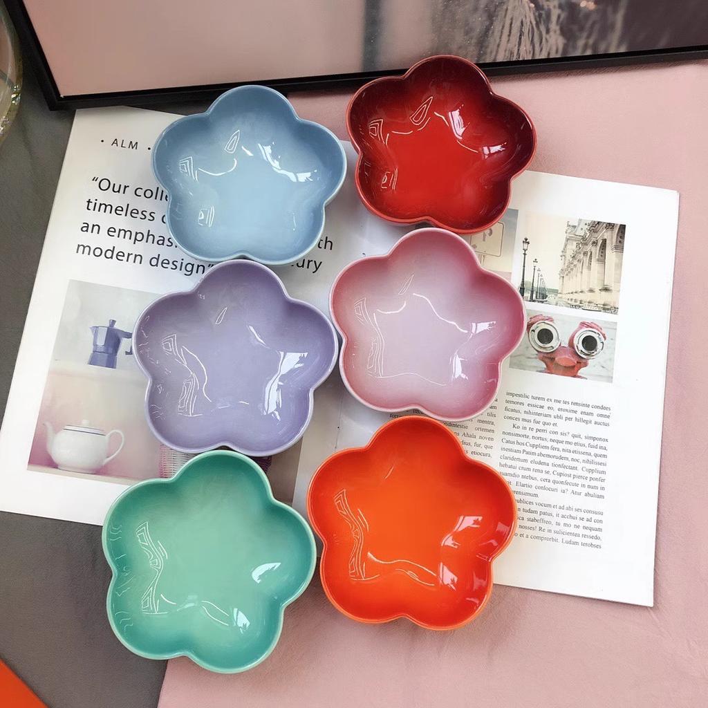 5 Zoll Kreative Blume Keramikschale Kleine Tiefe Schale Einfarbig Keramikschale Kleine Schale Dip-Schale Haushaltsküchenbedarf Geschenk