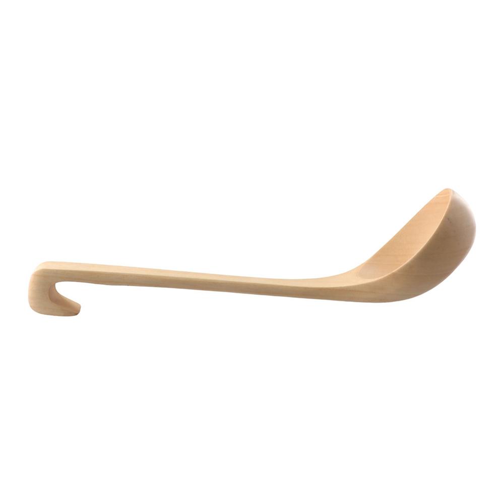 Home Wooden Heavy Duty Natural with Hanging Hook Scoop Soup Ladle Serving Spoon Tableware