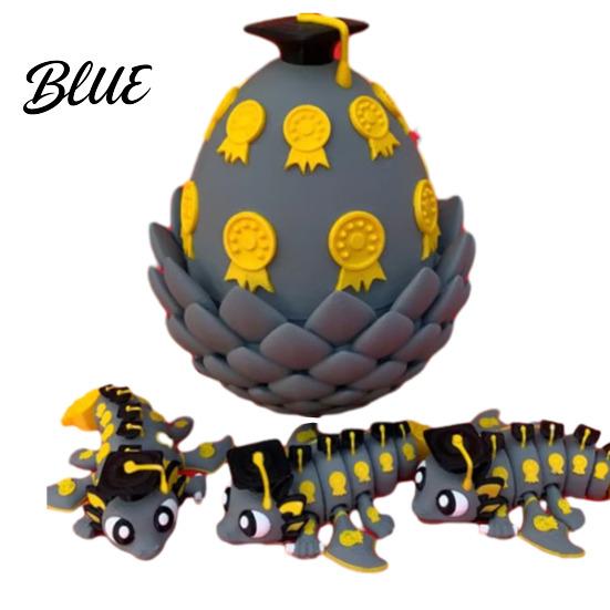 Ball Dragon Collectible 3D Printed Egg Ornament Toy with Figurine Inside Sports Inspired Fidget Toy Stress Relief Statue for Kids Adults Home Office