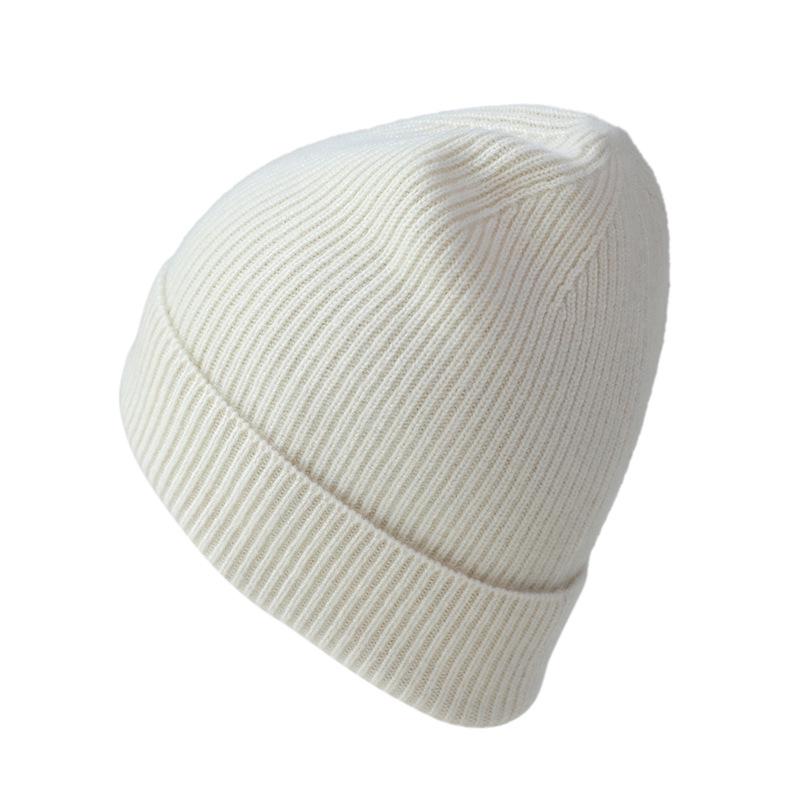 Women's 100% Pure Cashmere Hat - Stylish Solid Color Ear Protection for Autumn/Winter
