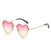 Internet celebrity peach heart decorative sunglasses women's new metal personality trendy glasses fashion wear heart sunglasses