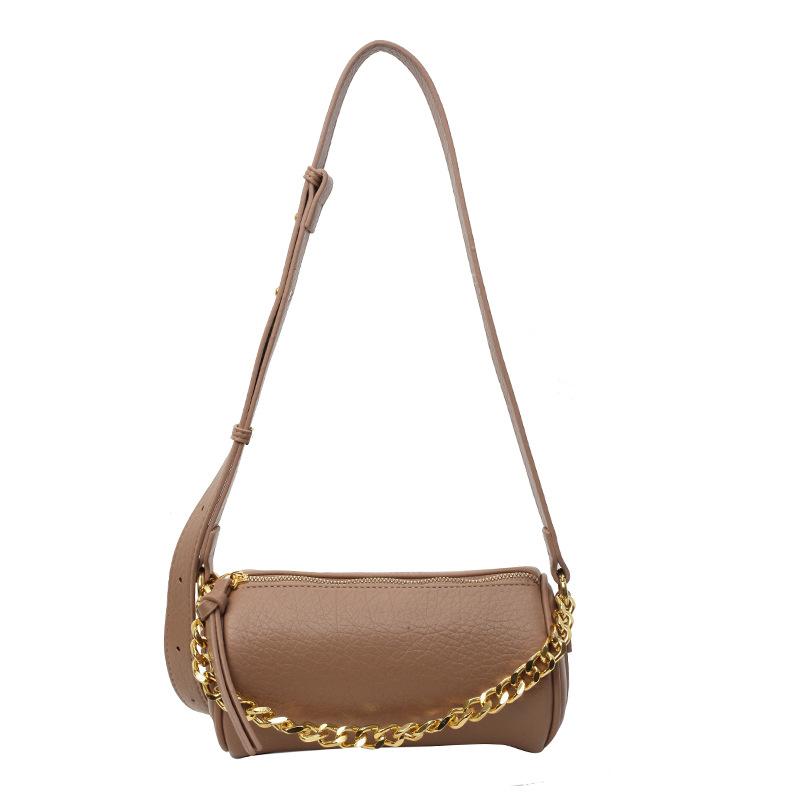 Large capacity messenger bag texture cylinder bag new spring and summer fashion simple small bag shoulder bag