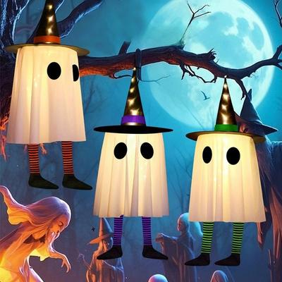 Halloweenská plovoucí duchová dekorace pro domov, dvůr, závěsné dýňové lampy, halloweenská strašidelná hororová atmosférická dekorace