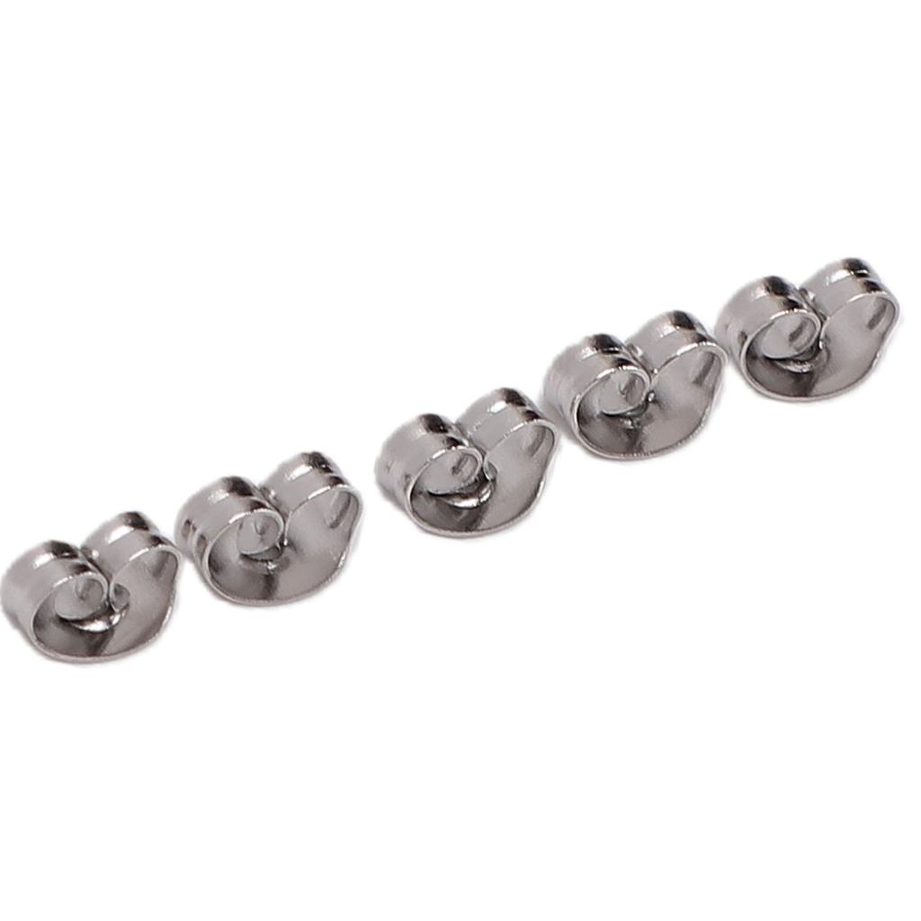 100PCS Earring Backs Replacement Stainless Steel Ear Stud Stoppers Low Allergenicity