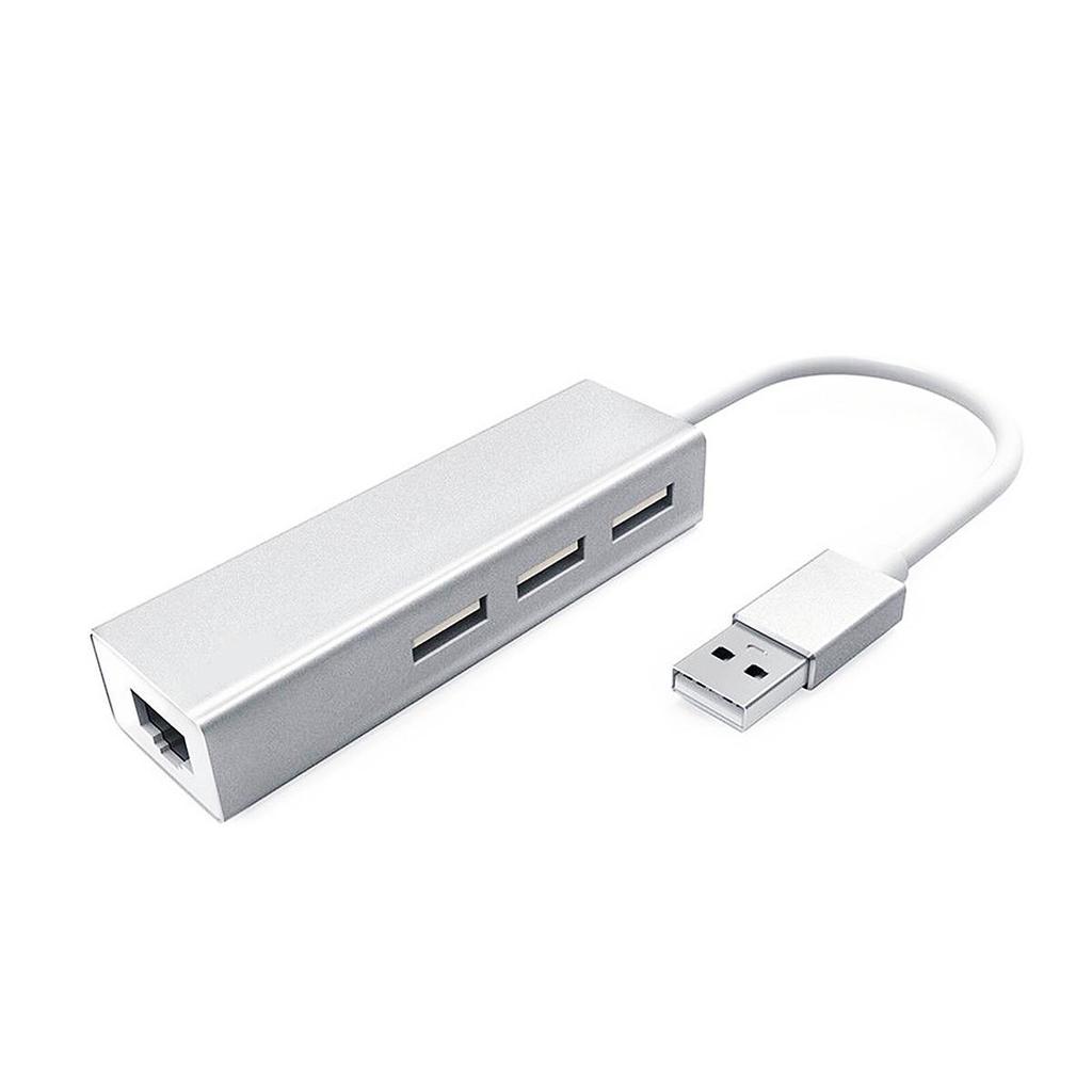 Aluminum USB 3.0 RJ45 Gigabit Adapter & 3-Port Hub