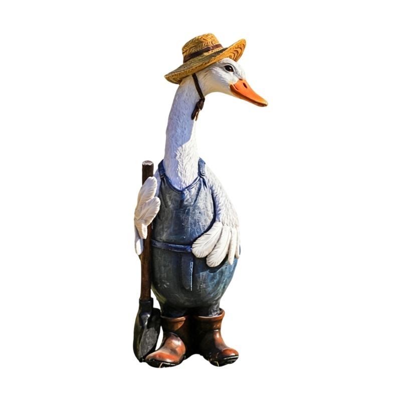 Hand-Colored Resin Duck Statue with Modeled Features, a Playful Display Piece for Gardens, Balconies, and Indoor Spaces