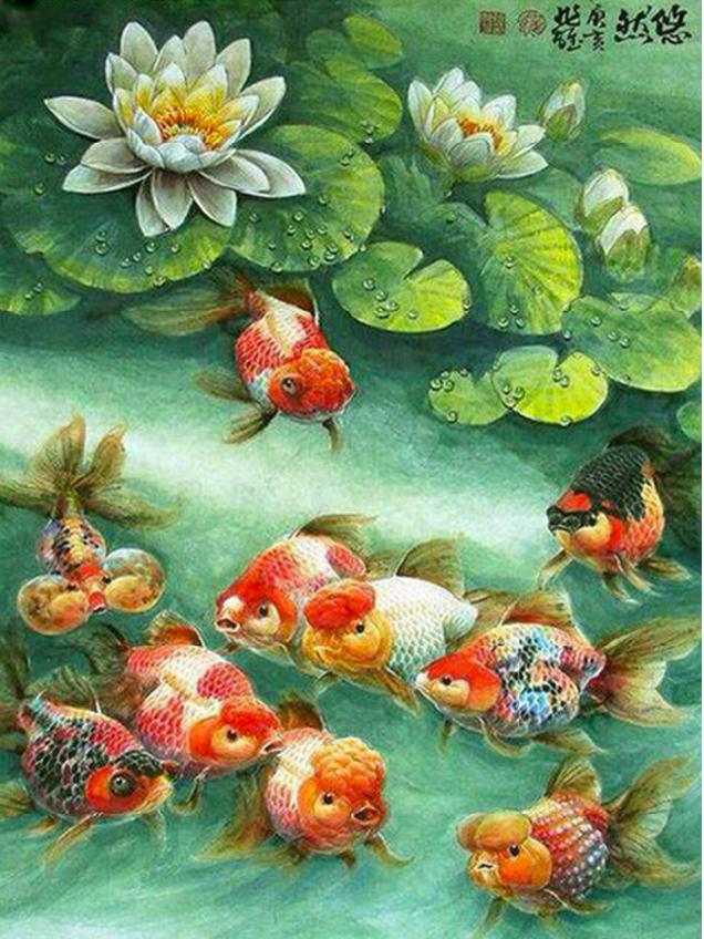 Diamond Painting Fish Picture Of Rhinestones Mosaic Diamond Embroidery Full Round Animals Cross Stitich Home Decor