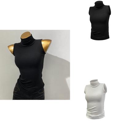 Korean-style Half-high Neck Sleeveless Vest For Women, Versatile, Slim-fitting And Flattering Base Shirt Top