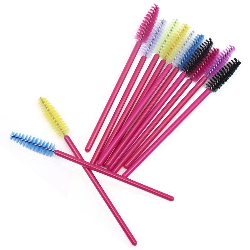 Rose Red Disposable Mascara and Eyebrow Brushes - 50pcs/bag