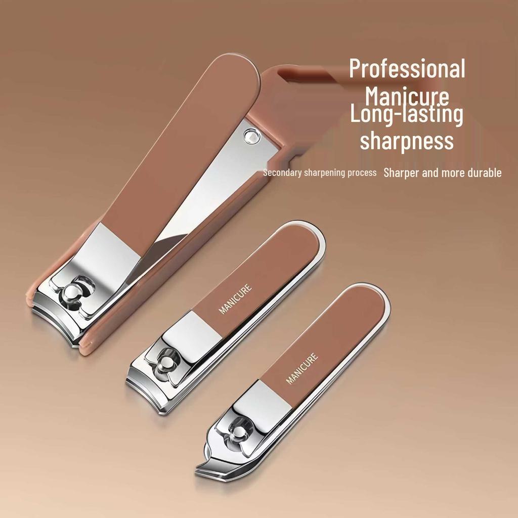 Portable Anti-Splash Manicure Set: 8-Piece Nail Clippers & Tools