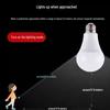 LED Bulb with Human Body Induction & Light Control - Works with 12V, 24V, 36V, and 110V