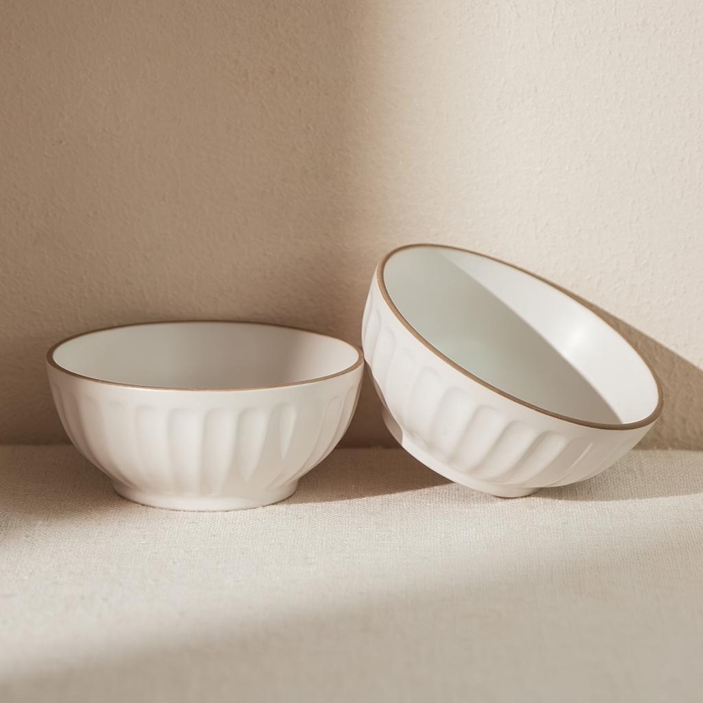 Premium Phnom Penh Keramikschale Haushalt Runde Reisschale Schlichtes Geprägtes Geschirr Schale Kleine Schale Dessertschale
