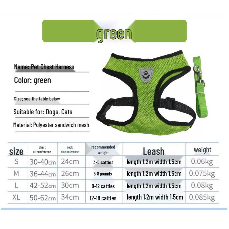 

Светоотражающая дышащая шлейка и поводок против побега для маленьких/средних собак L