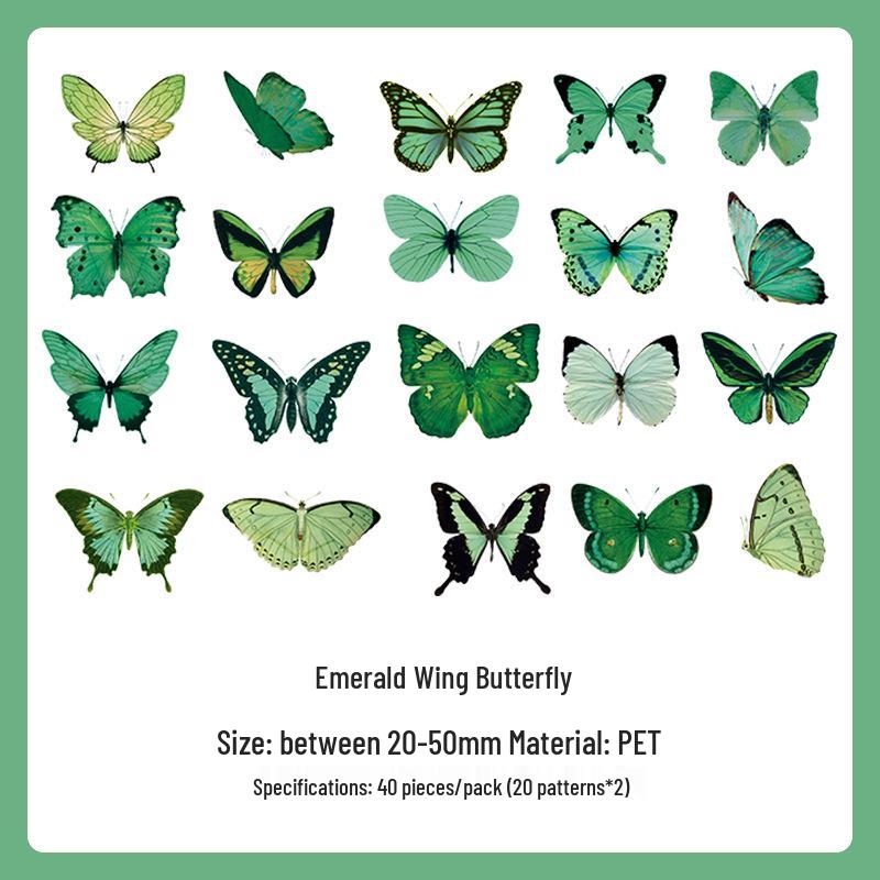 PET Butterfly & Cartoon Stickers for DIY Journaling, Guka Decoration, Kids' Water Bottles, and Scenery Designs.