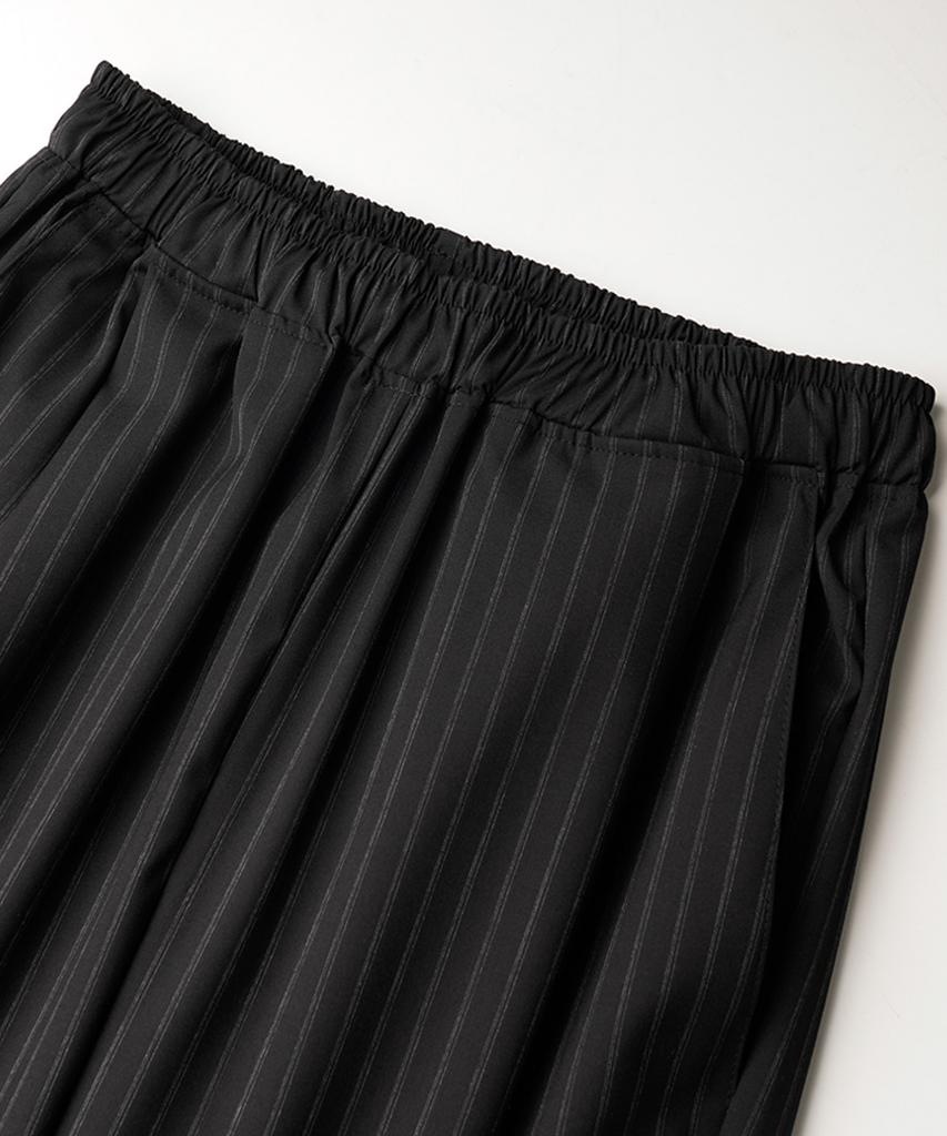JEMUT Noah Double Stripe Elastic Waist Slacks Black Nslp2645