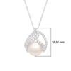 4.00 Ct Round Shape Pearl Gemstone 925 Sterling Silver Cluster Women Wedding Pendant Necklace