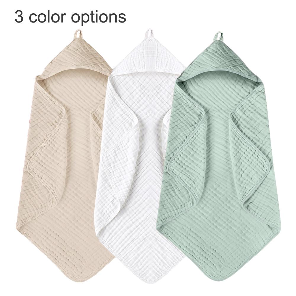 2 Pack 35*35inch Baby Bath Hooded Towels 100% Muslin Cotton Newborn Baby Bath Towel with Hood for Babies Infant Toddler and Kids