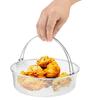 Stainless Steel Round Air Fryer Basket Heavy Duty Non Stick Cooking Basket Universal Fit Easy Clean Home Kitchen