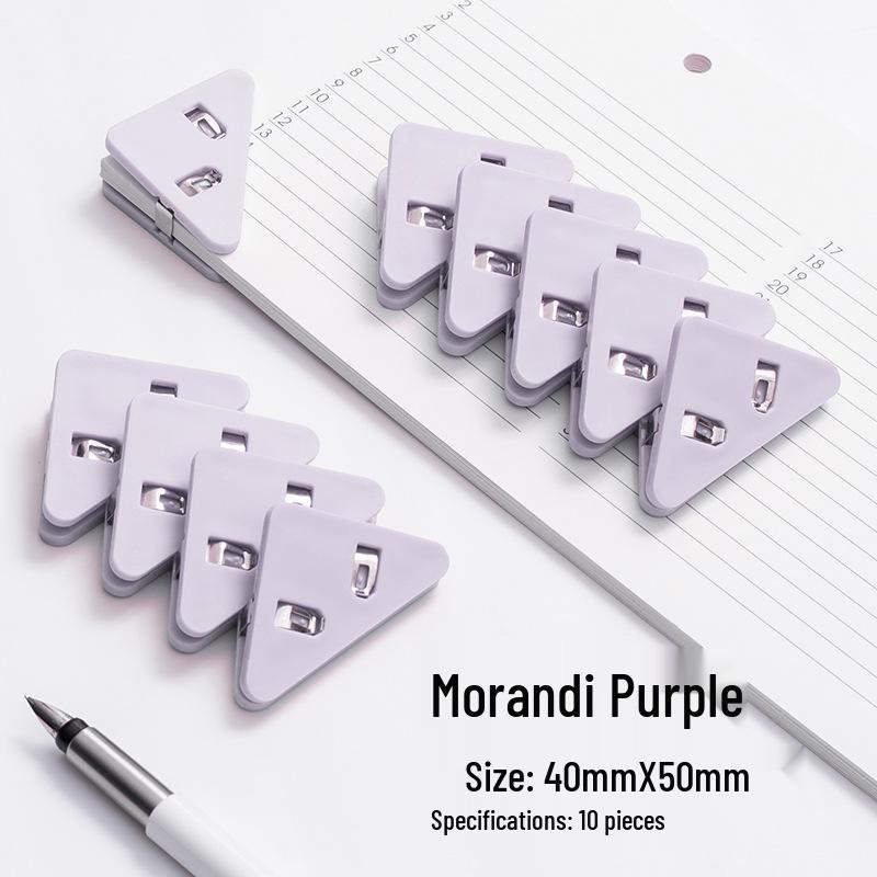 Transparent Triangle Corner Paper Clip - Office & Student Organizer