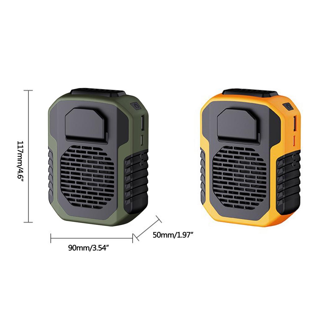 Portable 6000mAh Personal Mini Waist Fan 3 Speeds Outdoor Fan For Office Outdoor Travel Hanging Waist Neck Powerbank Fan