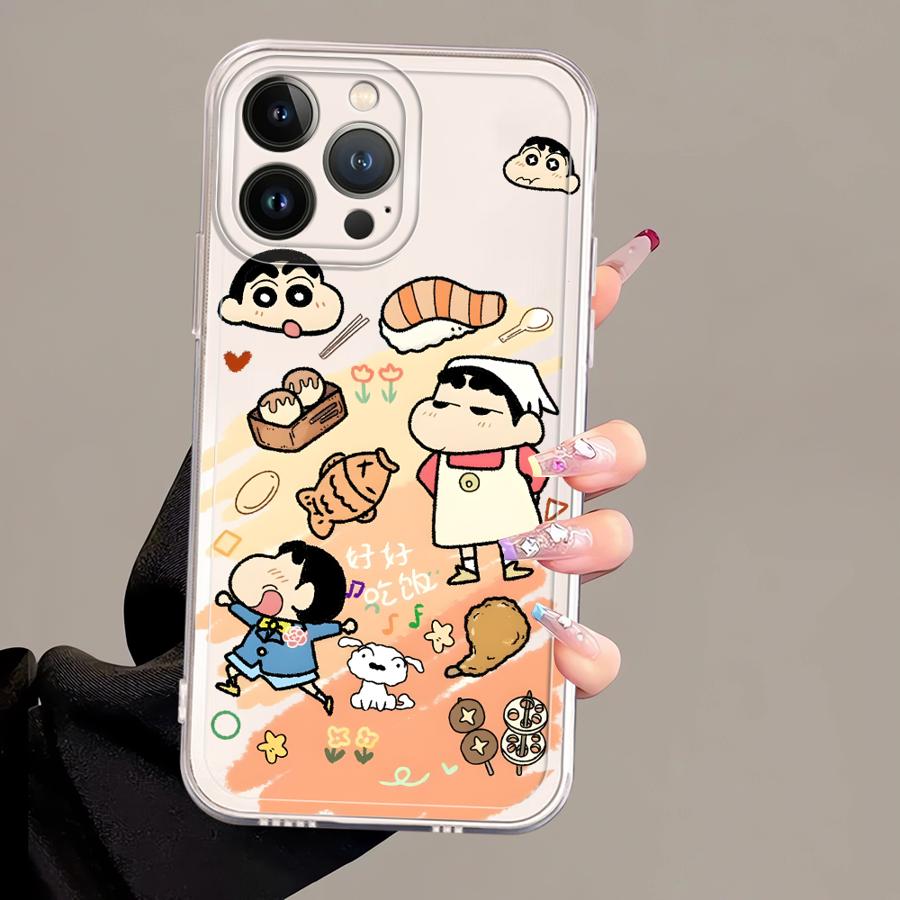 Cartoon Bread Shin Chan Case for iPhone 17 Pro Max 13 Pro 12 Mini XS Max 16 11 Air 15 14 Plus 7 8 XR Soft Phone Cover