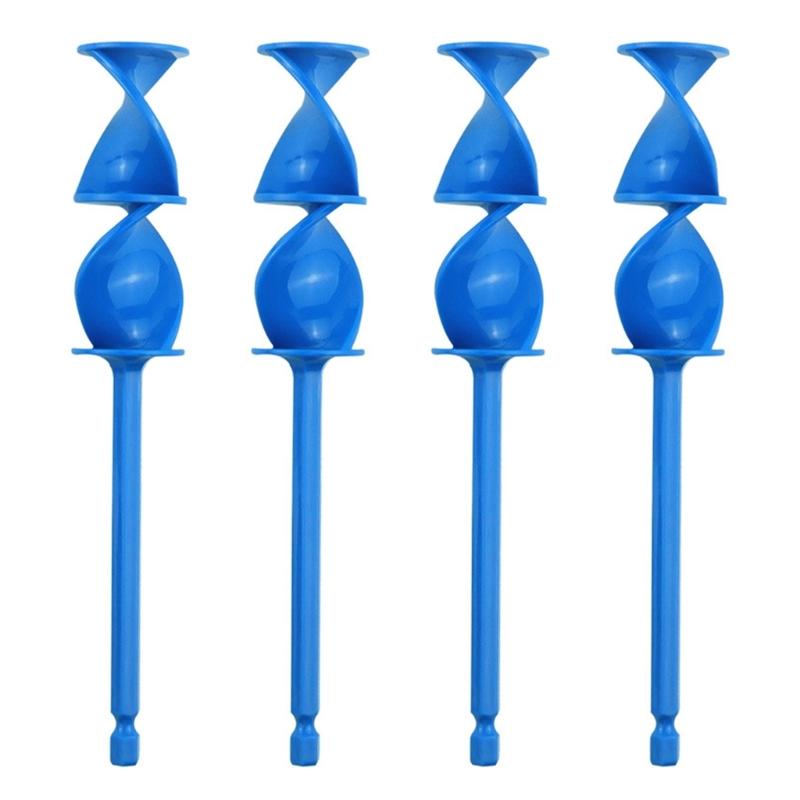 4Pcs Epoxy Resins Mixers Helixs Paint Stirring Rod Drill Attachment Resins Mixers Stirrer Paddle Drill Electric Mixing