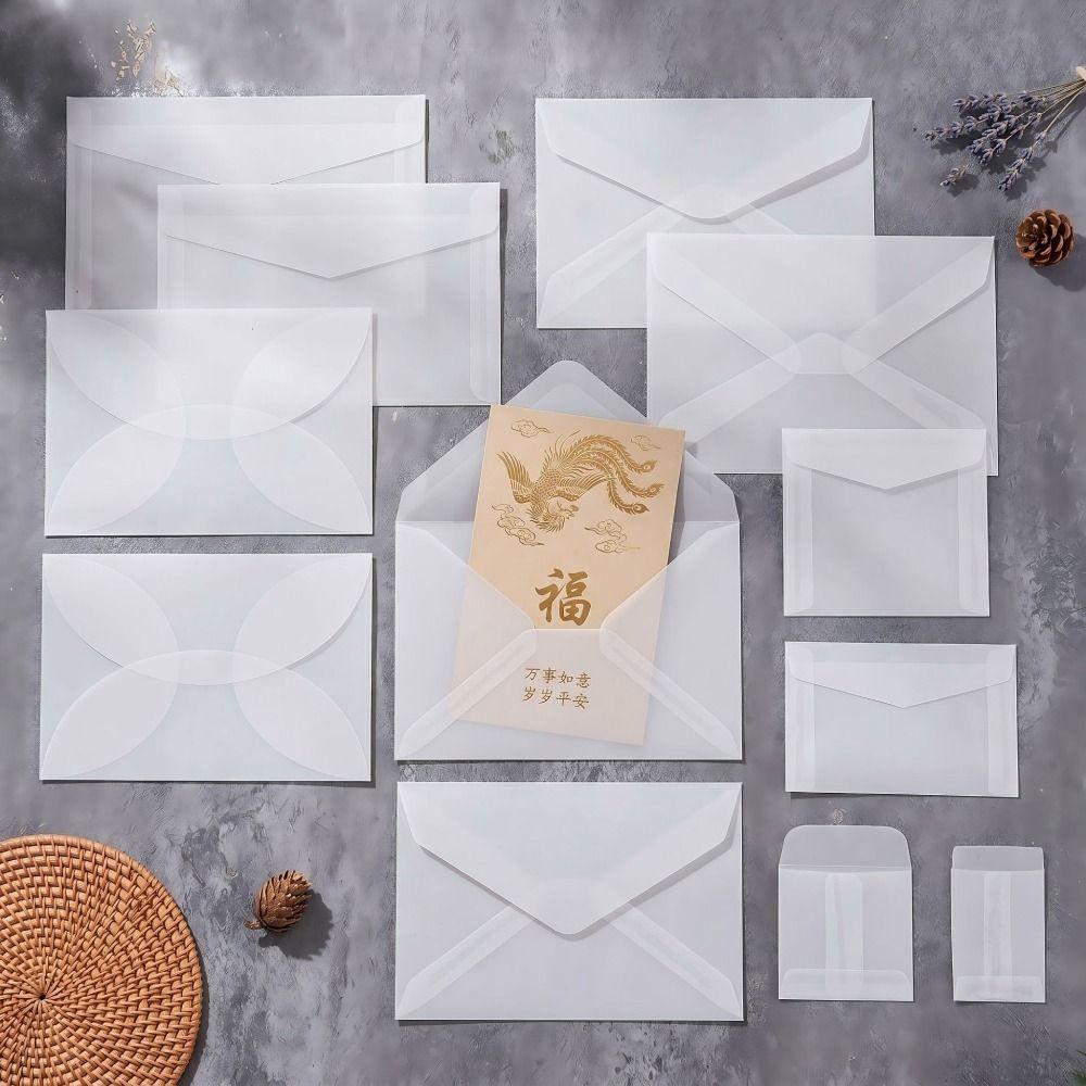 50Pcs/Pack Simple Vellum Paper Envelopes Wedding Invitation Pouch for Wedding Invitations