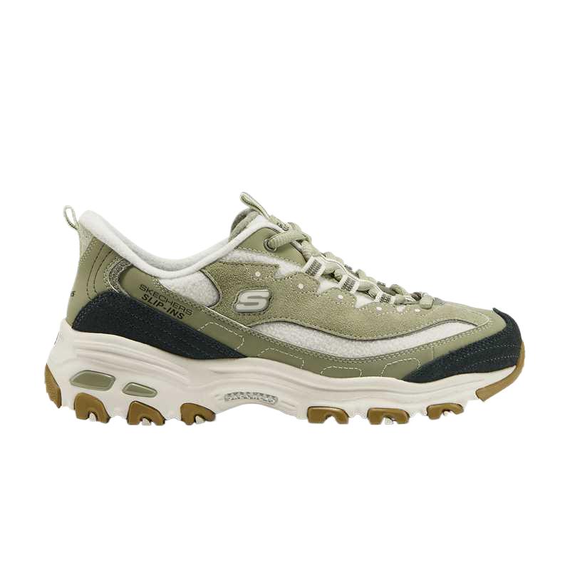 Skechers DLites Leather Color Block Comfortable Versatile Dad Shoes Women Sneakers 150558-SAGE