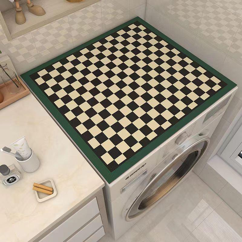 Solid Color Washing Machine and Refrigerator Dust Cover: Diatom Mud, Absorbent, Non-Slip, Dirt-Resistant Mat