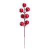 55/60Pcs Artificial Pine Branch Christmas Holly Berries Branch Faux Greenery Pine Needle Pick Fake Red Berry Stems Xmas Holiday Party Decoration