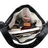 Women's Fashion Shoulder Bag with Dual Zip Pockets – Color Block Tote for Daily Use, Work, and Casual Outings