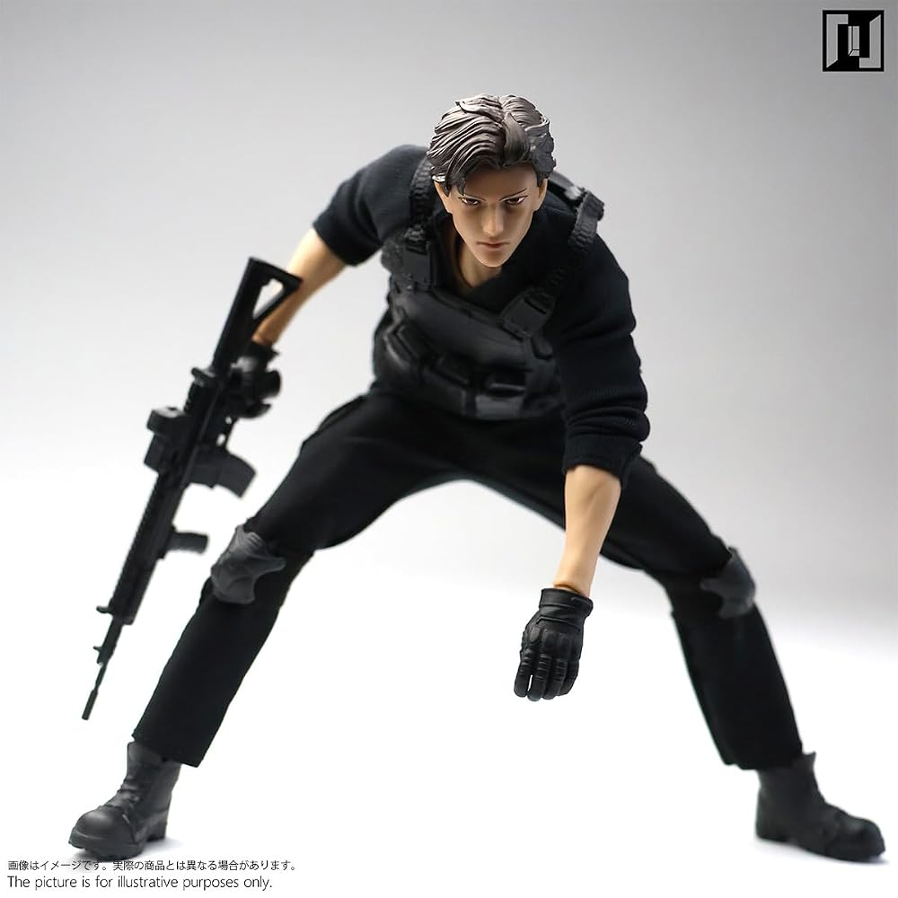 HiPlay Mirrfig 1/12 Male Articulated Figure Slim Muscular Body Type MF002 Yellow Skin DX Version