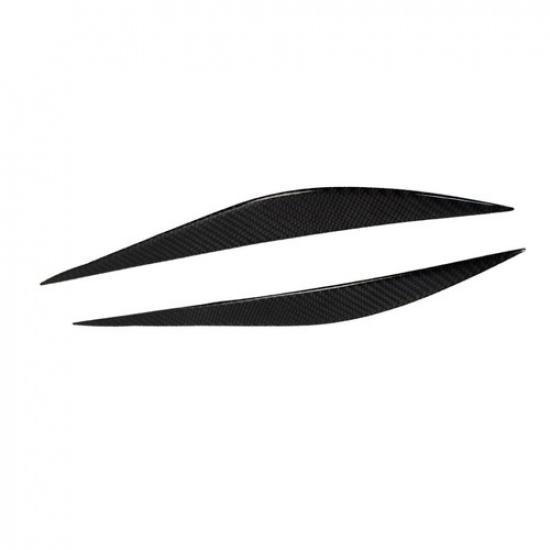 Carbon Fiber Front Headlight Eyebrow Eyelid Cover Trim For BMW 3 Series 13-19 A2